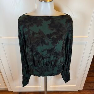 Madewell Floral Smocked Waist Blouse Size L Y2K 2000s